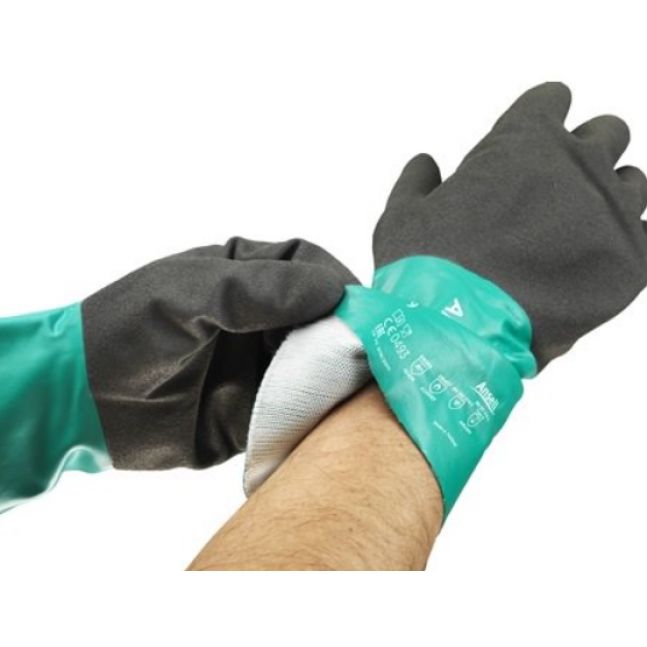 AlphaTec® 58-530W antistatické povrstvené rukavice chrániace pred tekutými chemikáliami